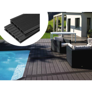 Pack 10 m² - Lames de terrasse composite alvéolaires - Gris