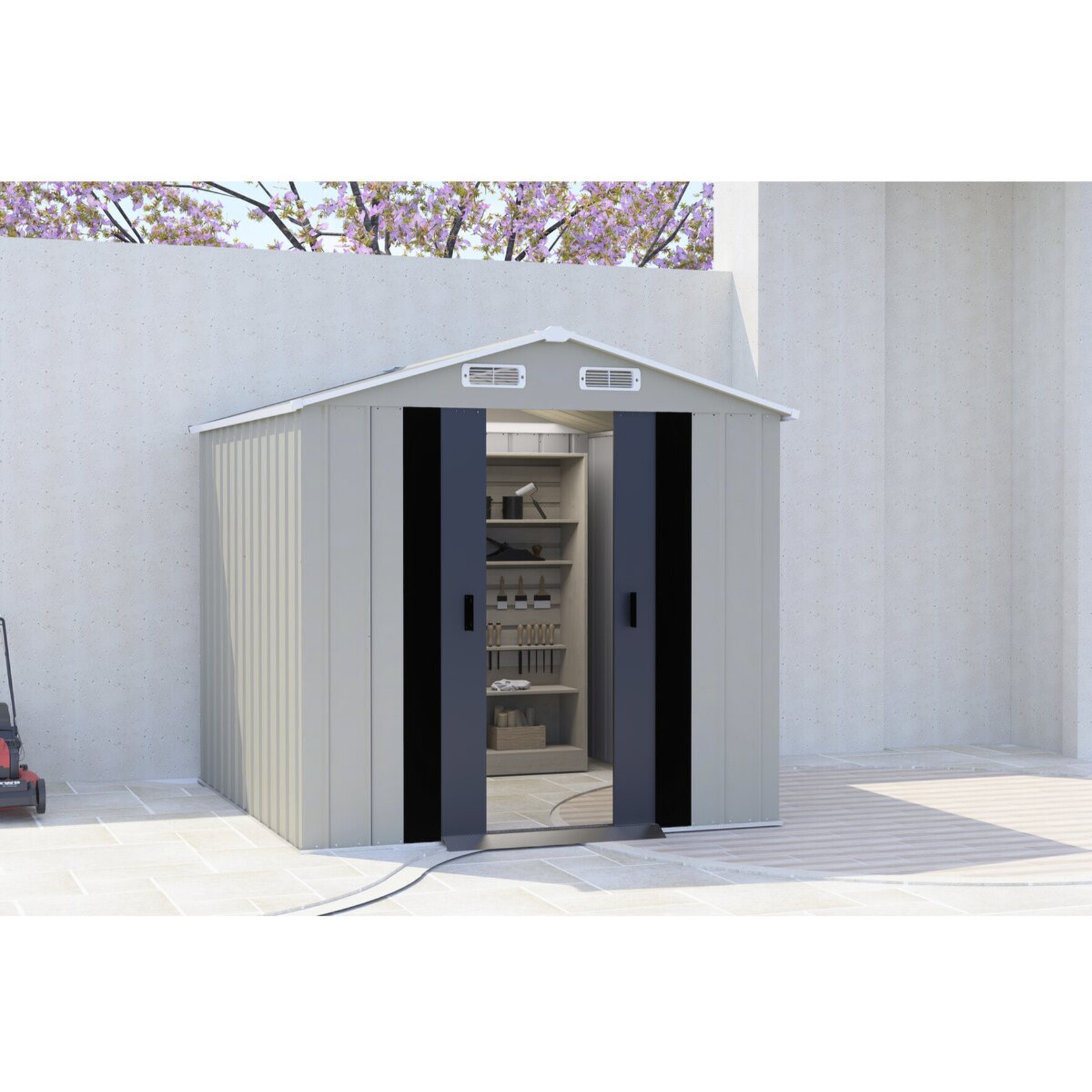 Abri de jardin en métal "Nebraska" - 2,17 m² - Beige