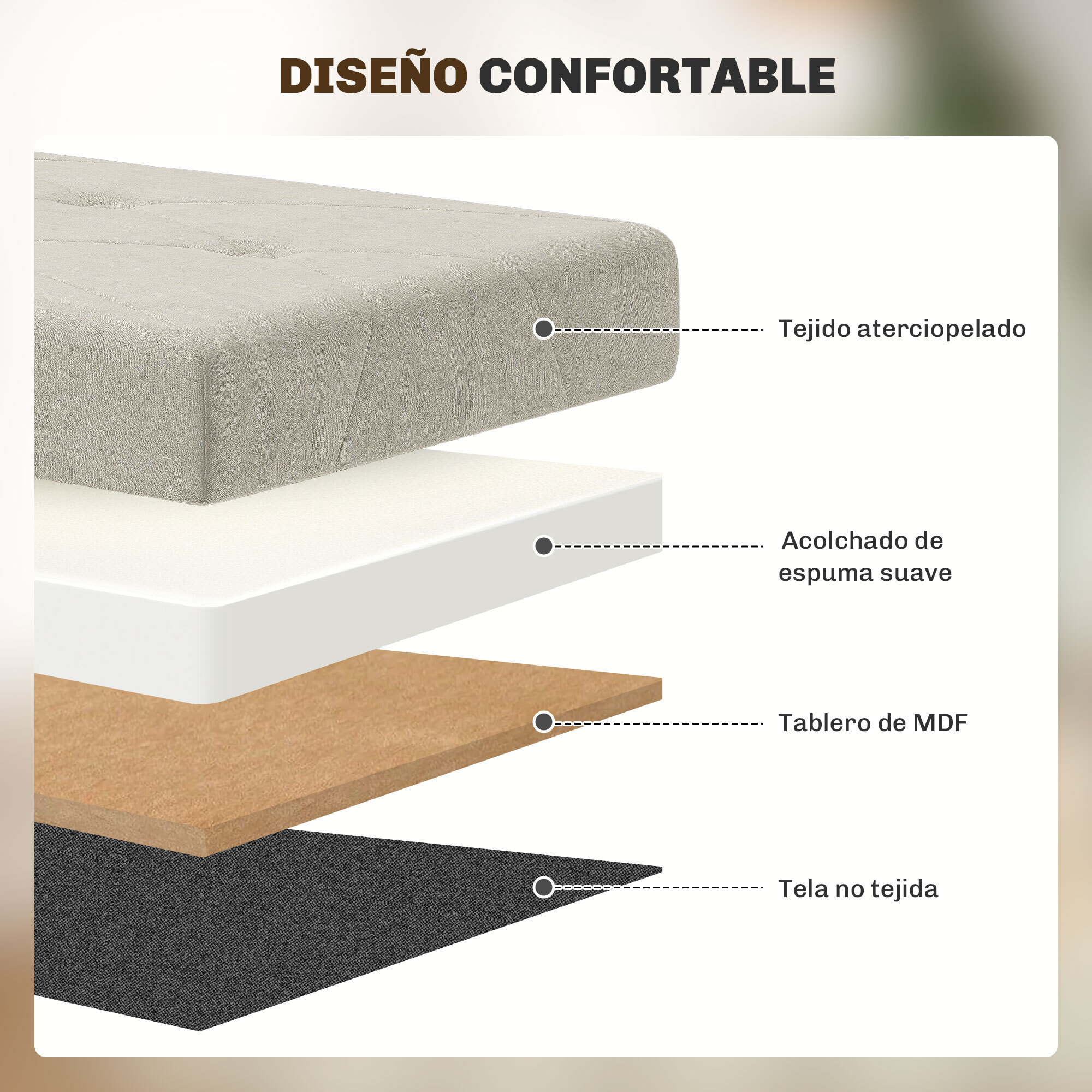 Puff Almacenaje, Banco Almacenaje Plegable, Capacidad de 67 L, 76x38x38 cm, Tapizado en Terciopelo, Baúl de Almacenamiento Dormitorio, Carga 120 kg, para Sala de Estar, Entrada, Crema