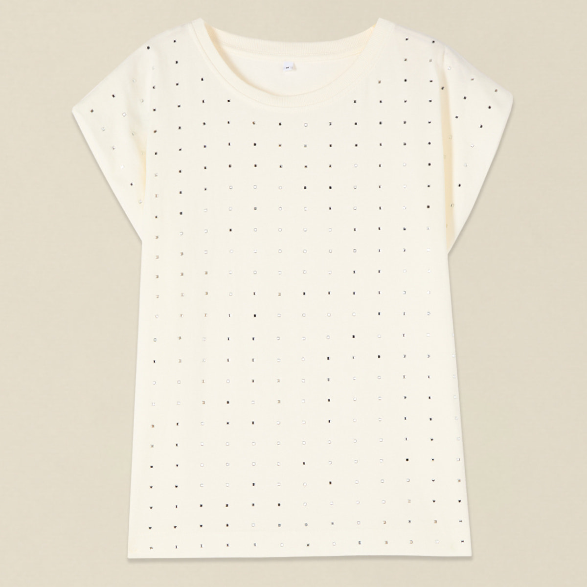 Oltre - T-shirt in cotone con cristalli - Bianco