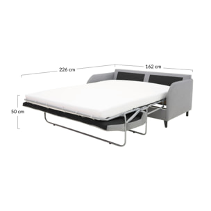 Cosmos - canapé lit 3 places convertible express couchage quotidien 140 cm matelas 11 cm en tissu - Beige