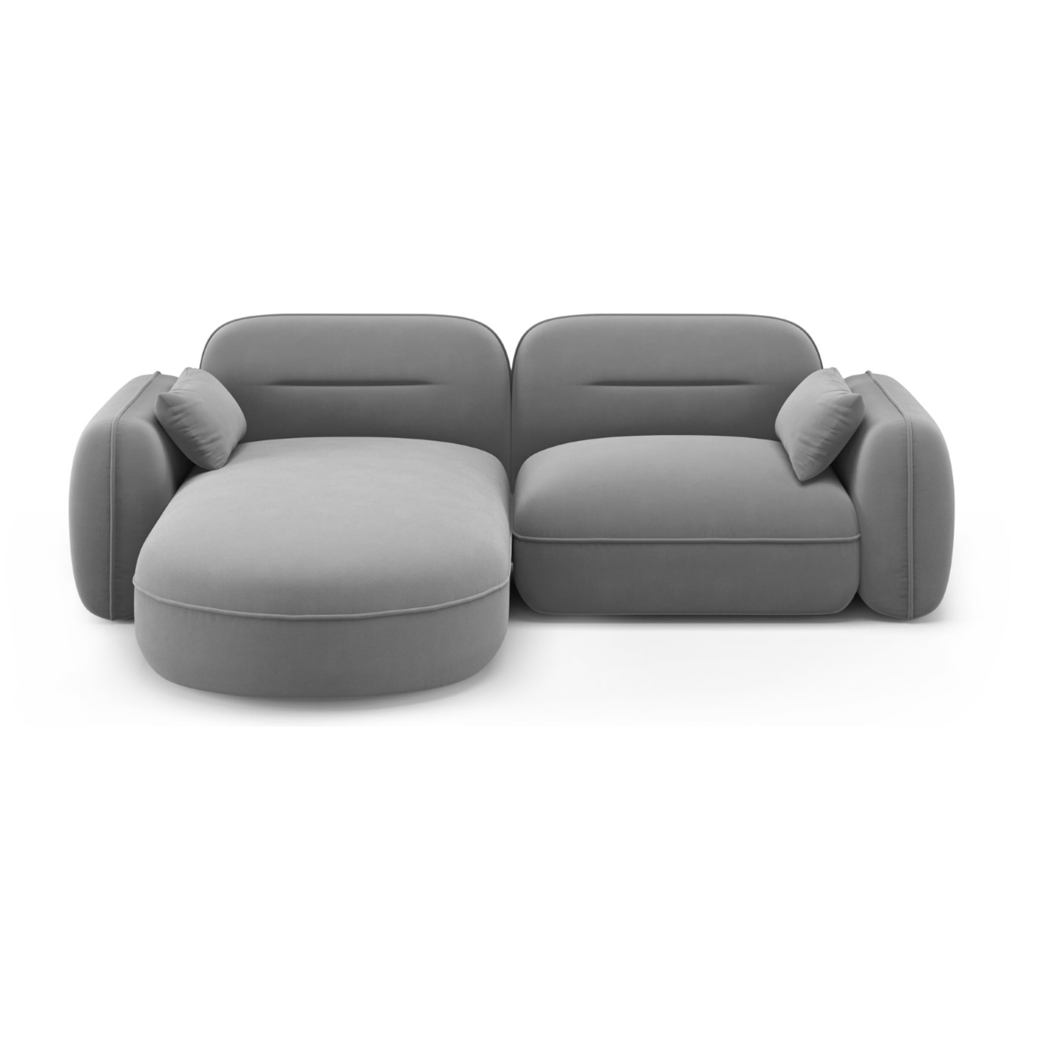 Canapé d'angle gauche modulable "Sydney" 3 places en velours gris clair