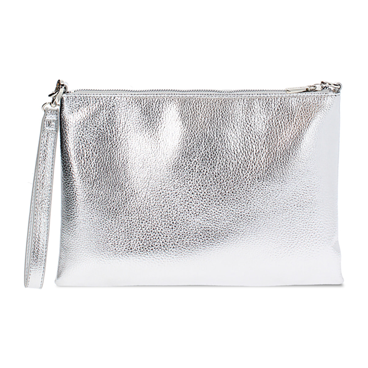 Pochette donna argento in laminato