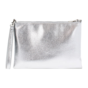 Pochette donna argento in laminato