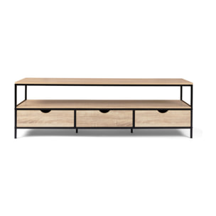 Meuble TV Memphis 3 tiroirs L160cm