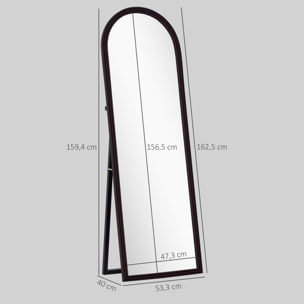 Miroir sur pied et mural pleine longueur 53 x 162 cm cadre pied effet bois