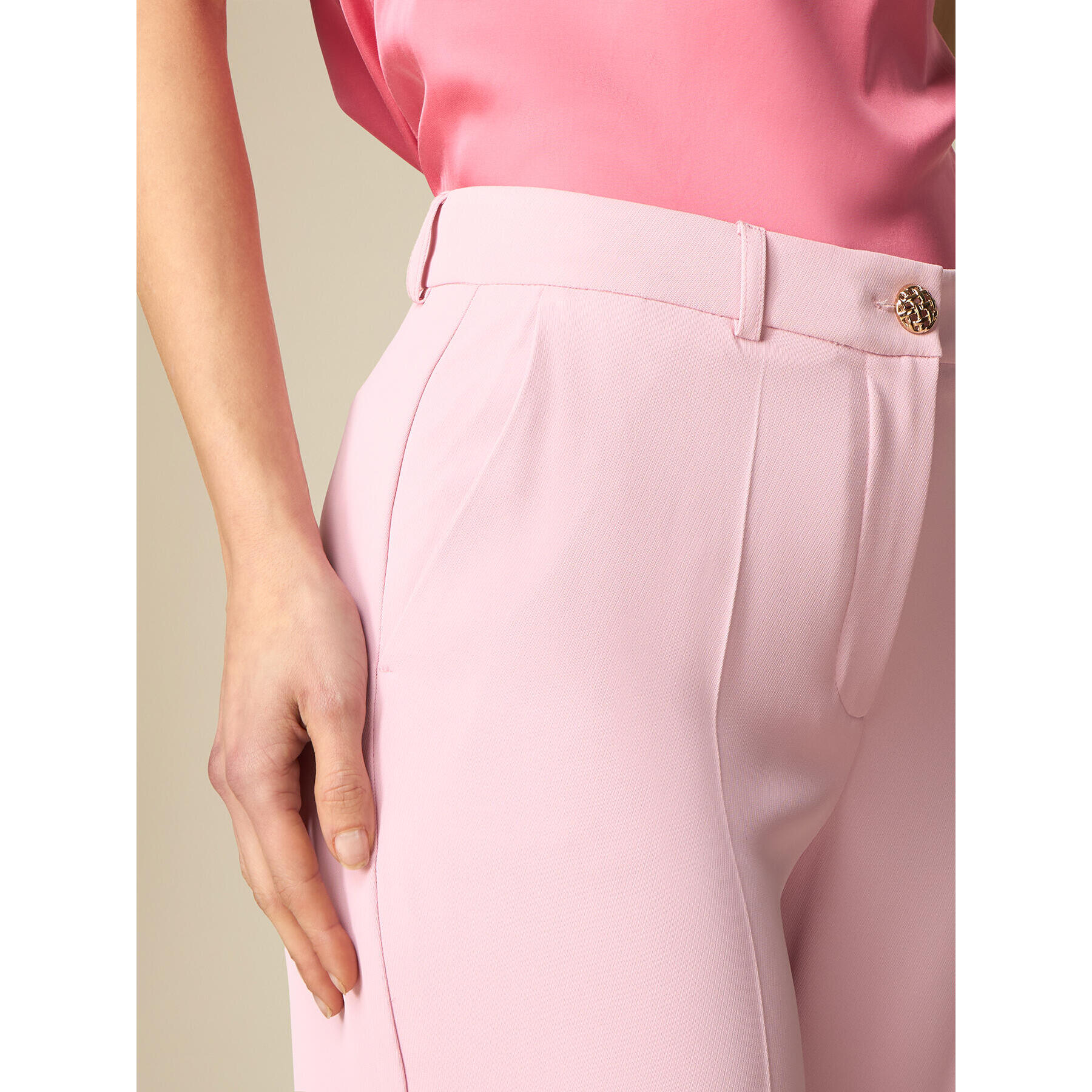 Oltre - Pantalón modelo palazzo - Rosa