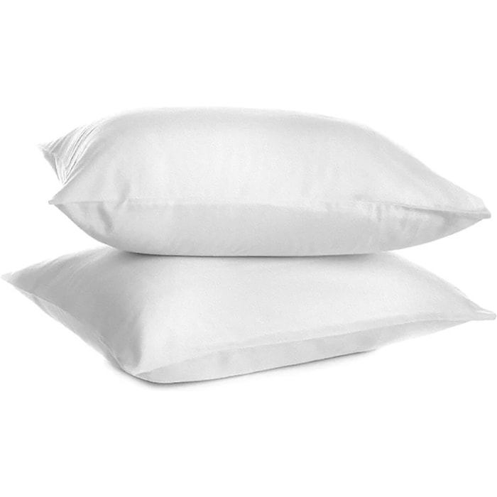 Lot de 2 proteges oreiller 100% bouclette eponge et impermeable blanc