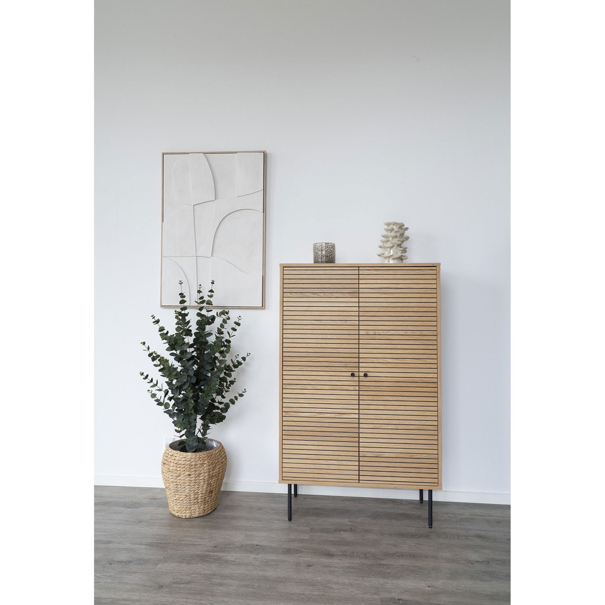 Portacandele in vetro maculato marrone chiaro Vikasa Home ø12x11,5 cm