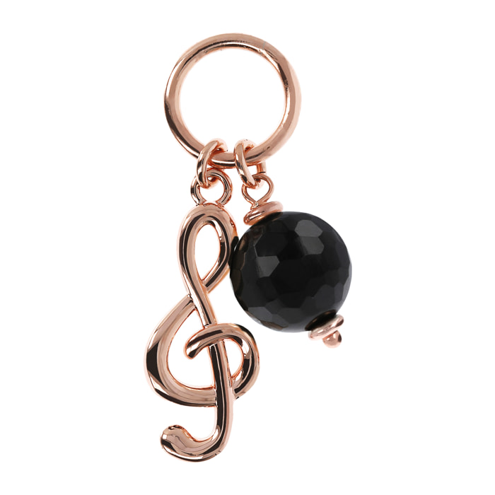 Pendente Chiave di Violino con Sfera in Spinello Nero