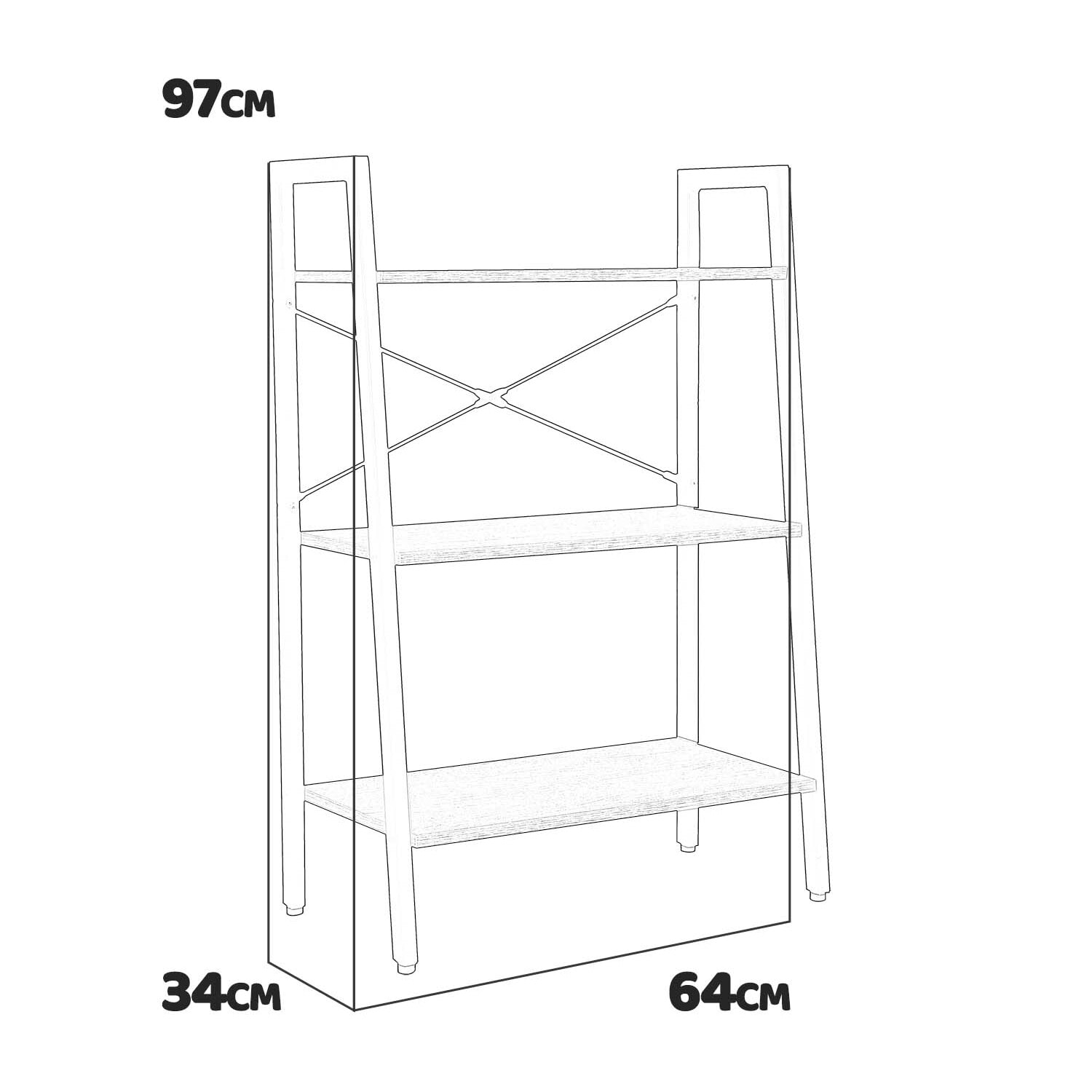 Lilas - libreria in legno e metallo a 3 ripiani antracite
