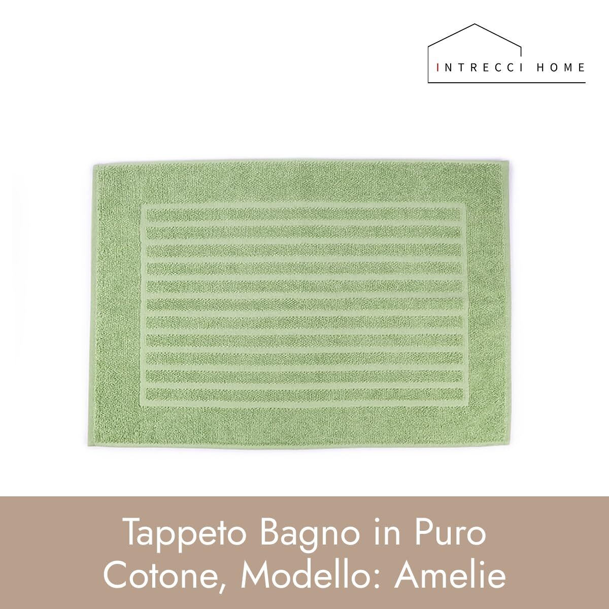 INTRECCI HOME Tappeto Bagno, in Puro Cotone 700 g, , Morbidezza Extra, Assorbenza Superiore, Elegante e Durevole