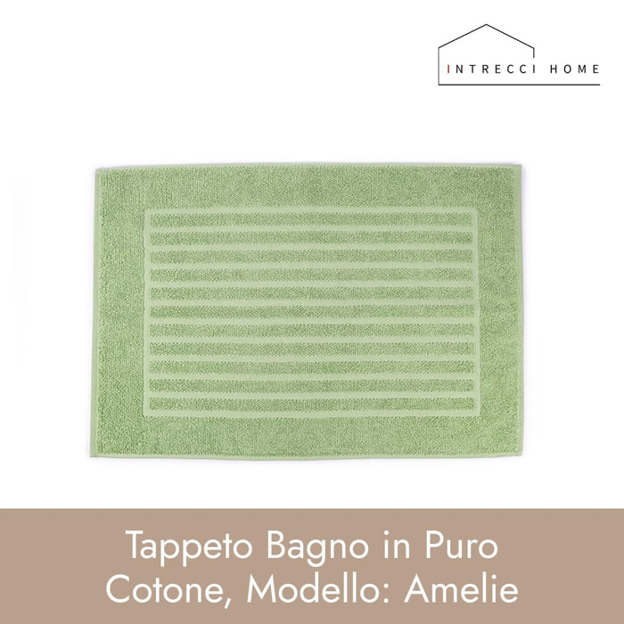 INTRECCI HOME Tappeto Bagno, in Puro Cotone 700 g, , Morbidezza Extra, Assorbenza Superiore, Elegante e Durevole