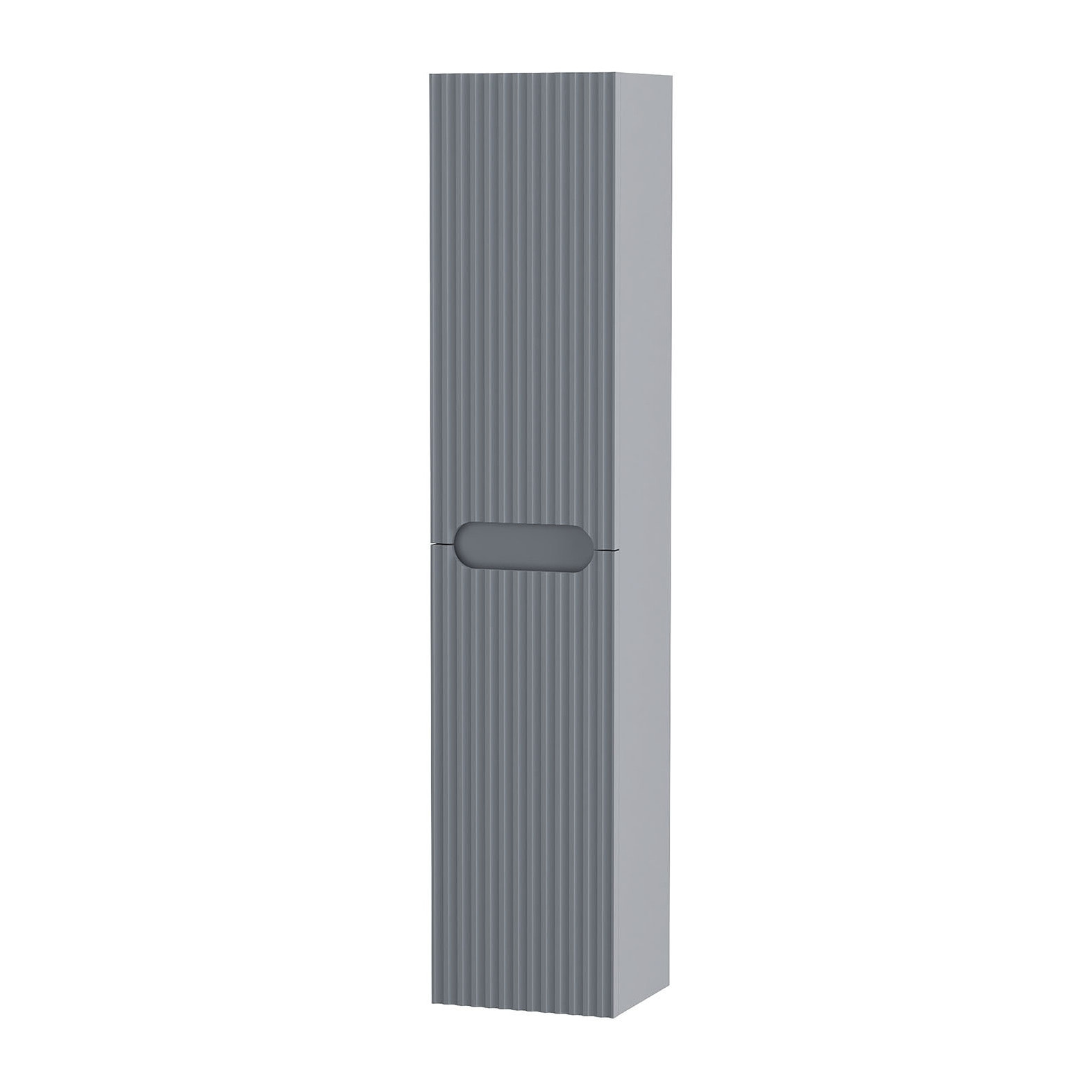 Colonne de rangement Gris Suspendu - Hauteur 120 cm - 2 Portes - LEON