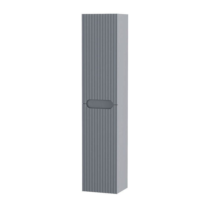 Colonne de rangement Gris Suspendu - Hauteur 120 cm - 2 Portes - LEON