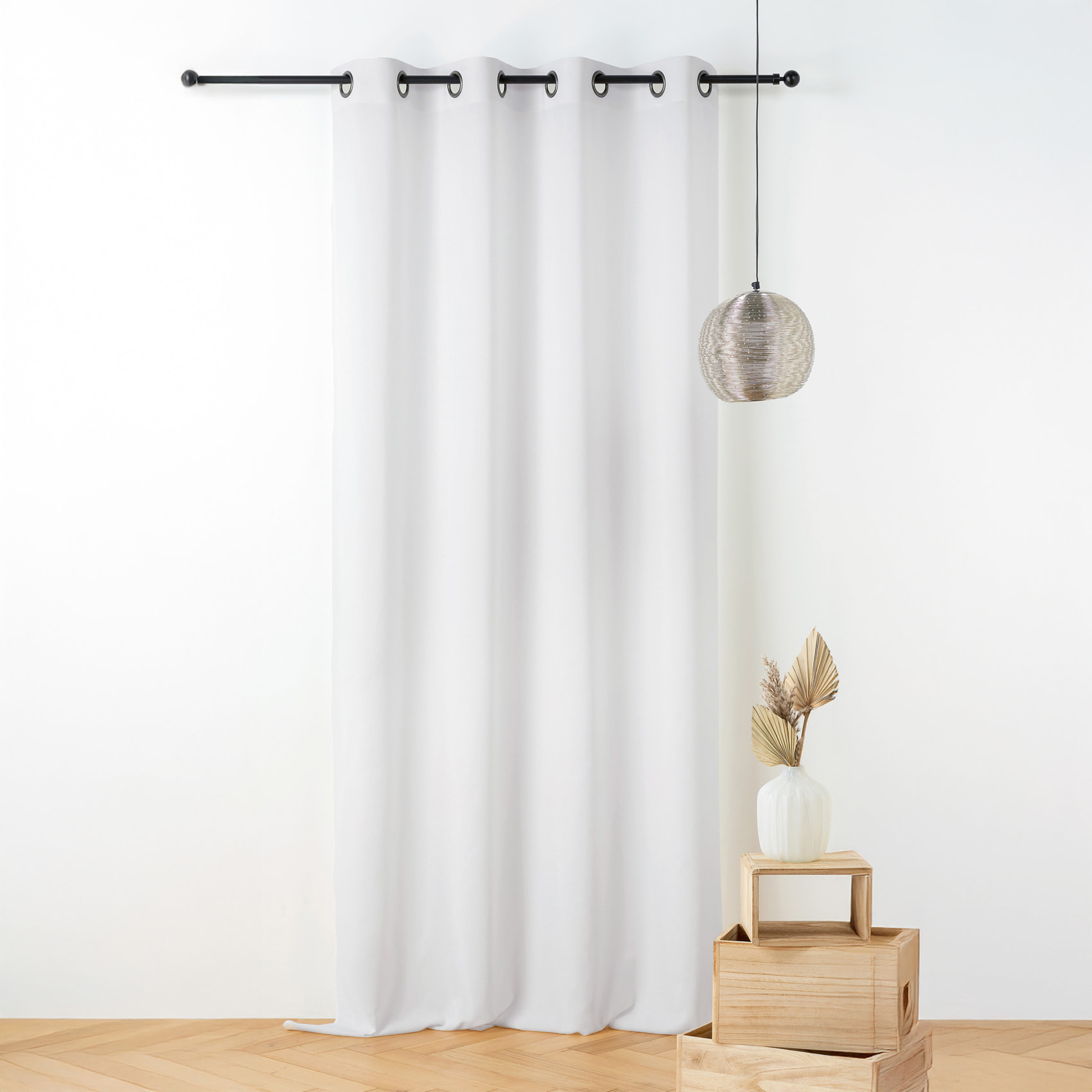 Voilage polycoton toucher doux et souple - Blanc