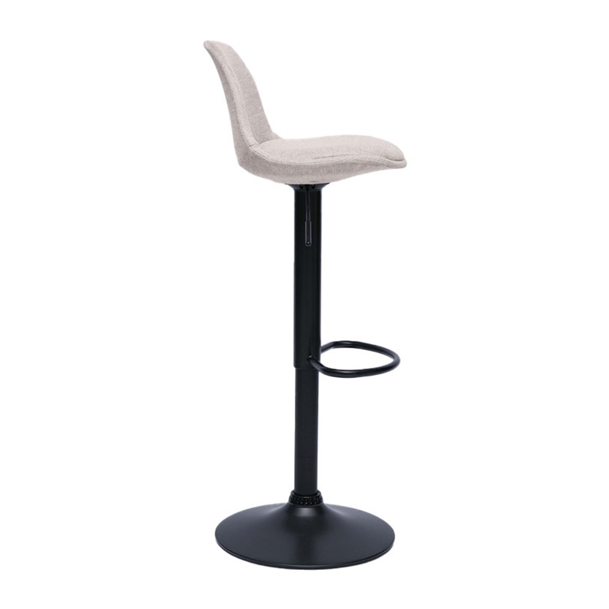 Tabourets de bar design en tissu effet velours texturé beige (lot de 2) STEEVY