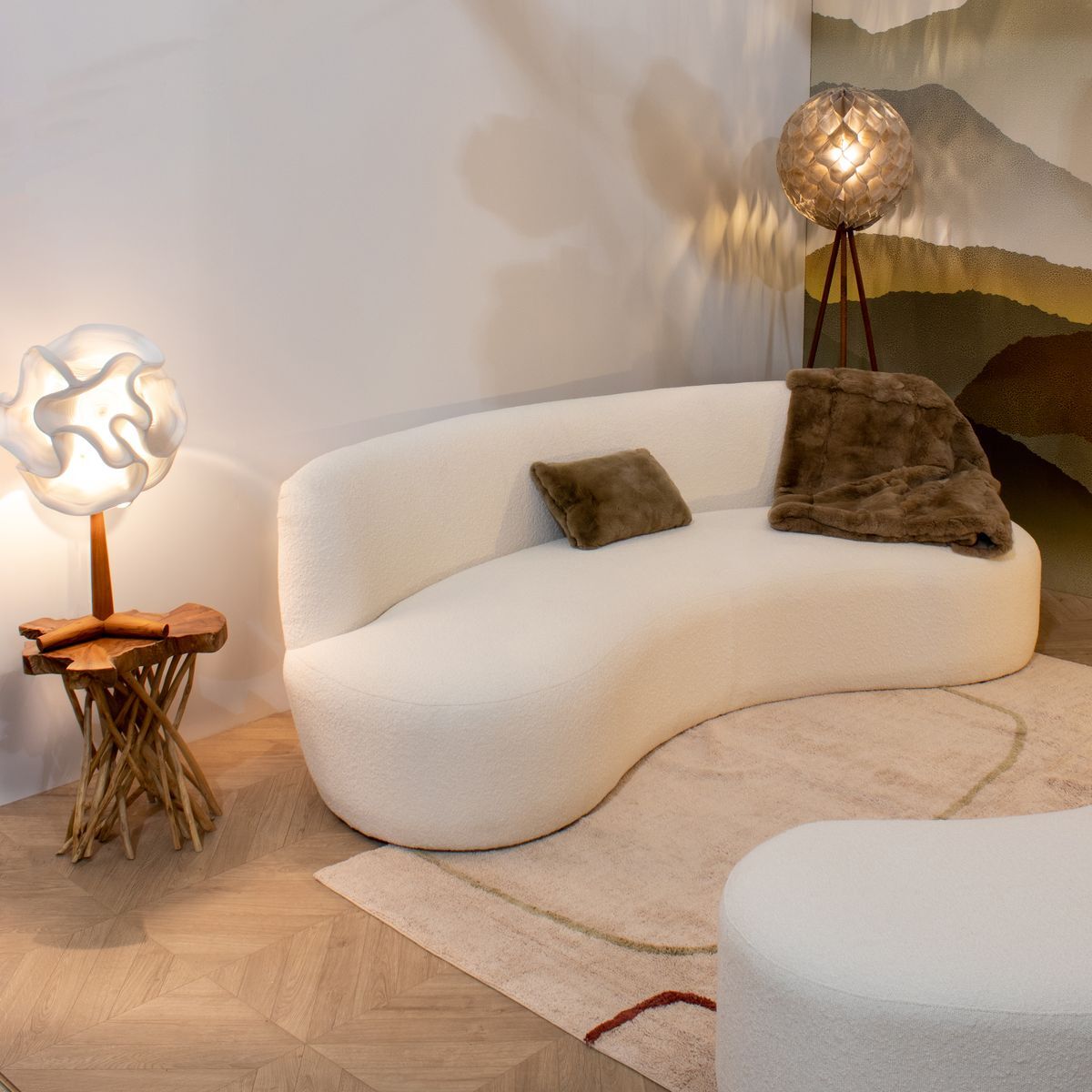 Coussin en rex rabbit beige 30x40cm