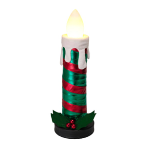 vela plegable de 60cm con luces de llama, color verde y con música