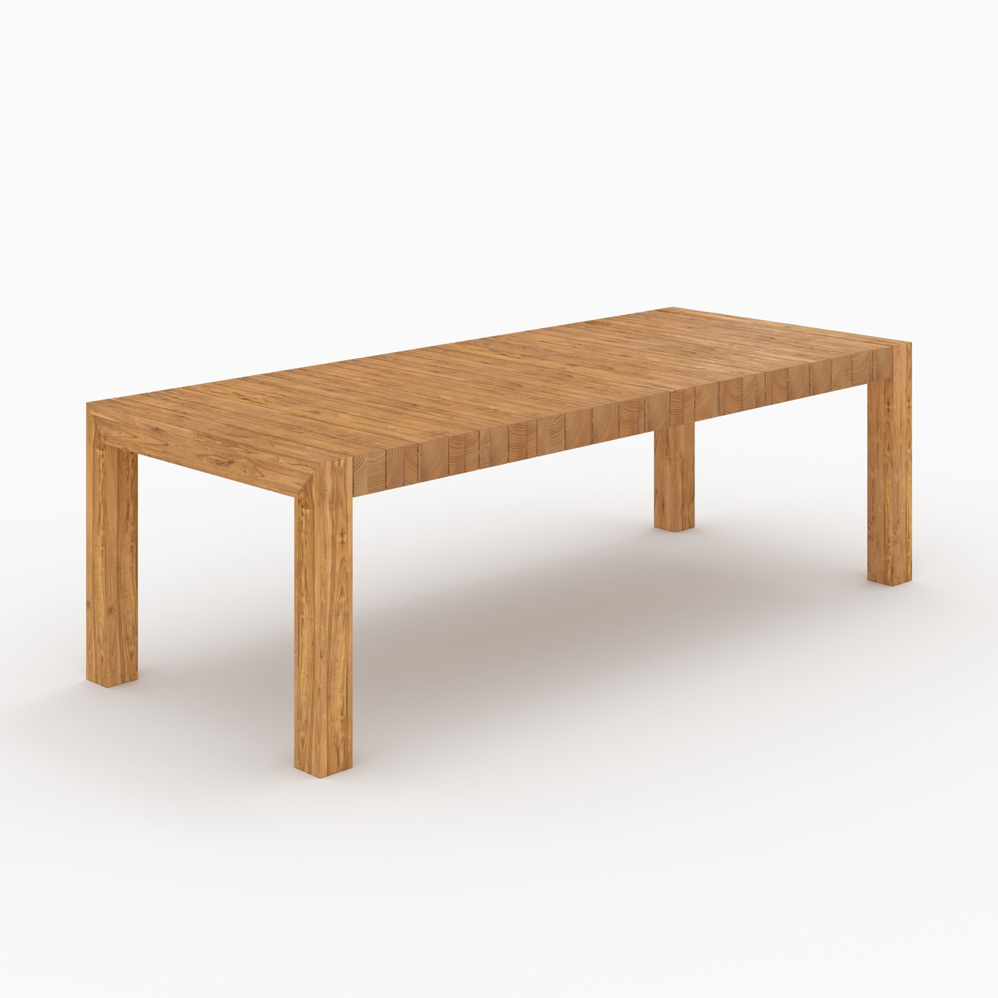 Table de jardin rectangulaire en bois de teck recyclé 10 personnes - Zia