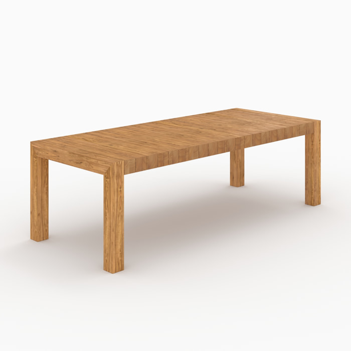 Table de jardin rectangulaire en bois de teck recyclé 10 personnes - Zia