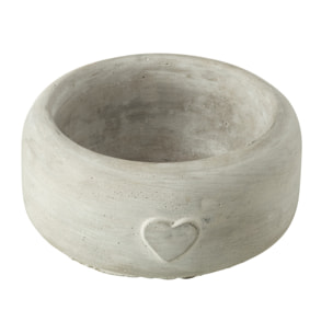 J-Line cache-pot Coeur - ciment - gris - large - 2 pièces - Ø 15 cm