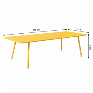 Ensemble table de jardin 234 cm et 10 chaises jaune EVORA