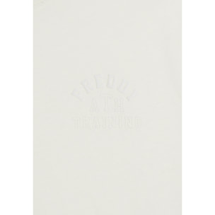 T-shirt con piccola stampa college e inserti mélange