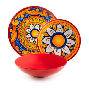 Servizio piatti 18 pezzi Excelsa – Camastra, Porcellana Multicolore