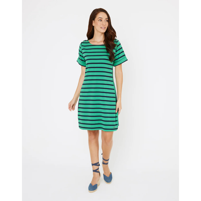 Vestido Corto Rayas Verde - Marini