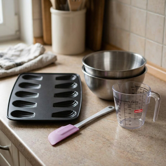 Set de 5 ustensiles de pâtisserie moule à gâteaux 2 bols spatule pâtisserie et verre doseur Spécial crountries Spécial crountries Zenker  Spécial crountries
