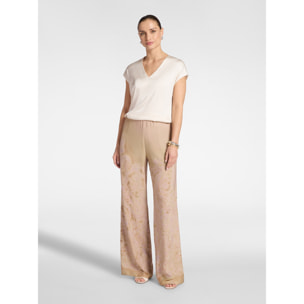 Elena Mirò - Blusa de satén con escote en V - Blanco