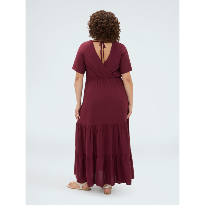 Fiorella Rubino - Vestido largo Smile en viscosa - Burgundy