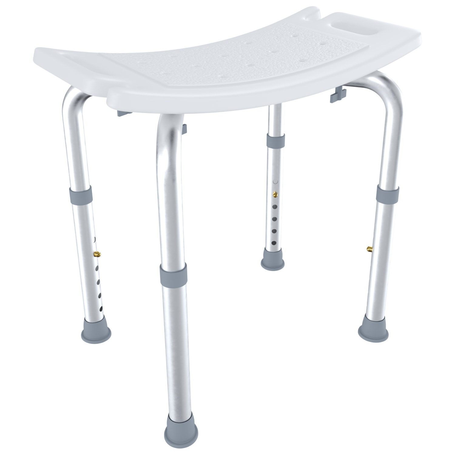 Sgabello Doccia Sedile Vasca Da Bagno Altezza Regolabile In 6 Posizioni Piedini Antiscivolo Portata Max 120 Kg 50 x 30 Cm Bianco