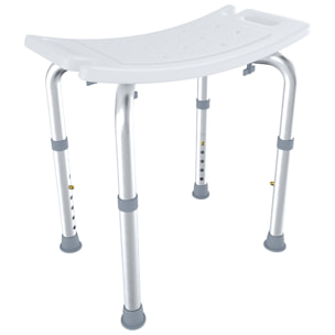 Sgabello Doccia Sedile Vasca Da Bagno Altezza Regolabile In 6 Posizioni Piedini Antiscivolo Portata Max 120 Kg 50 x 30 Cm Bianco