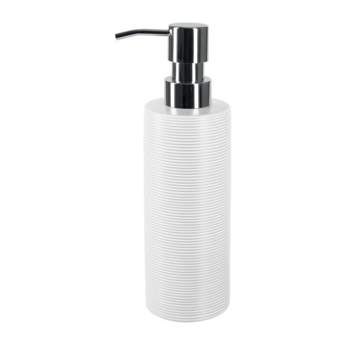 Distributeur de savon Céramique TUBE RIBBED Blanc Spirella