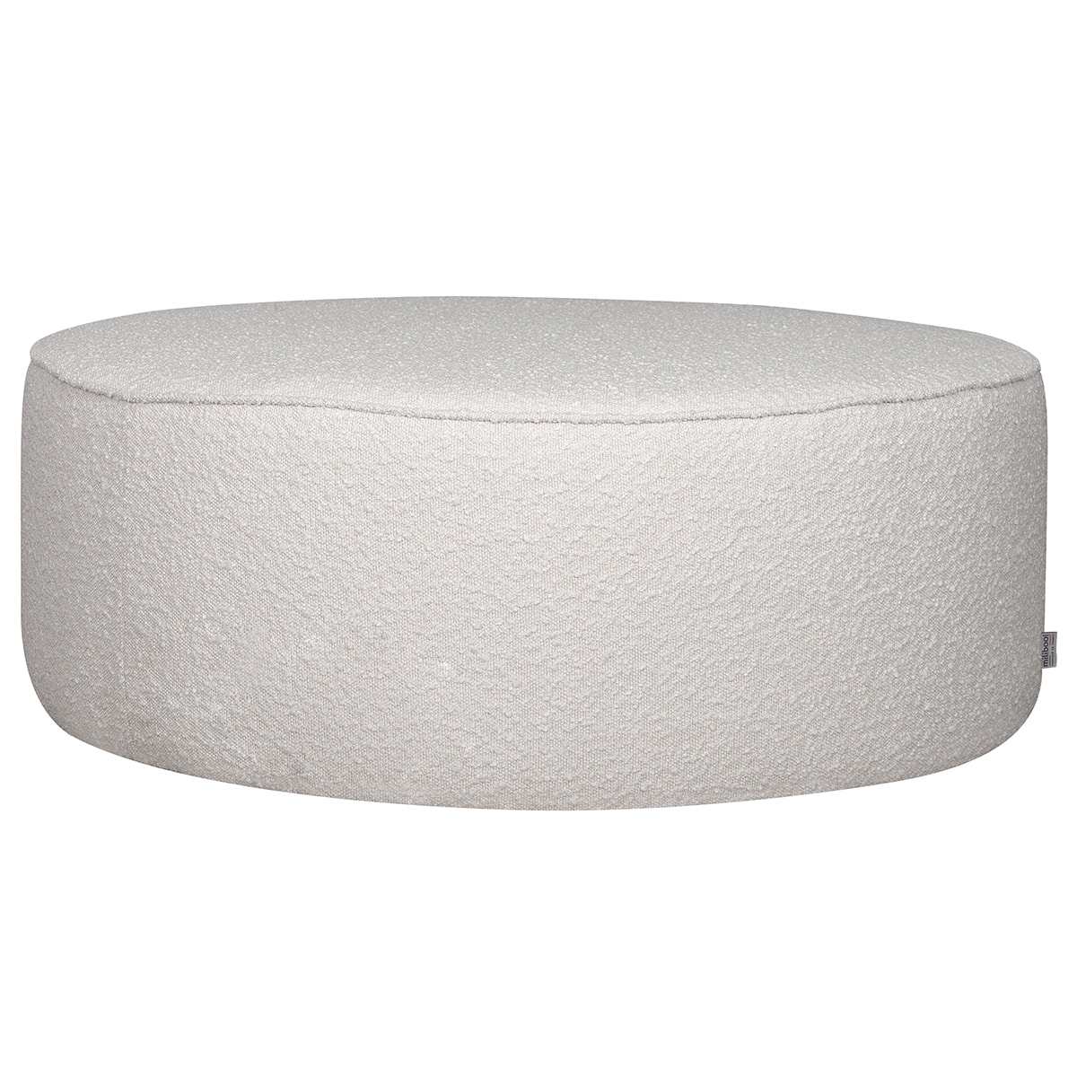 Pouf rond en tissu effet laine bouclée blanc D100 cm SIMON