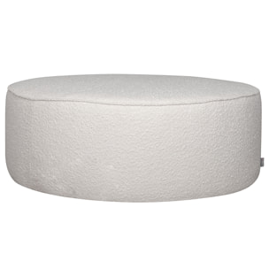 Pouf rond en tissu effet laine bouclée blanc D100 cm SIMON