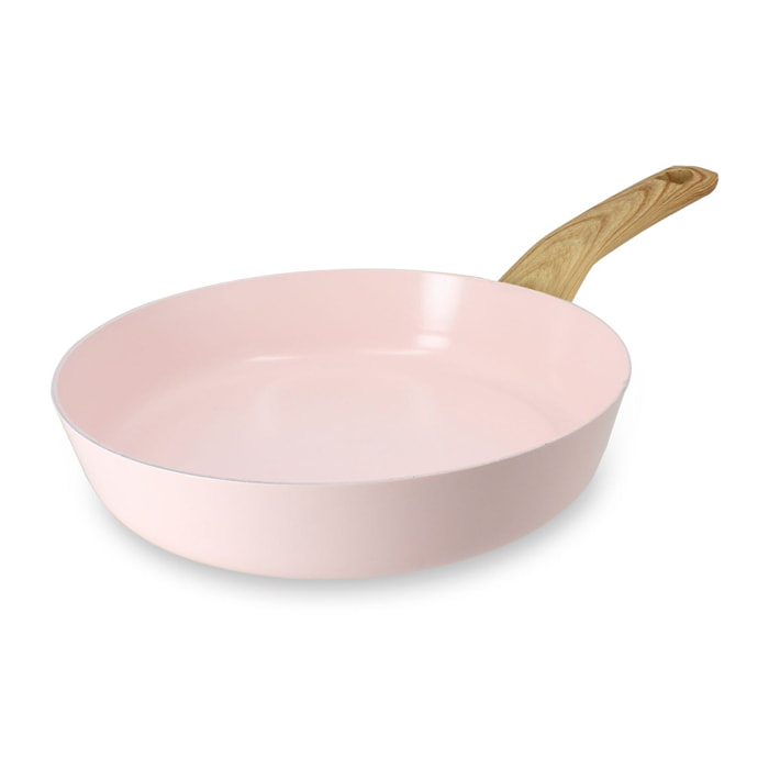 Poêle en revêtement céramique 24cm rose - tous feux COLORAMA