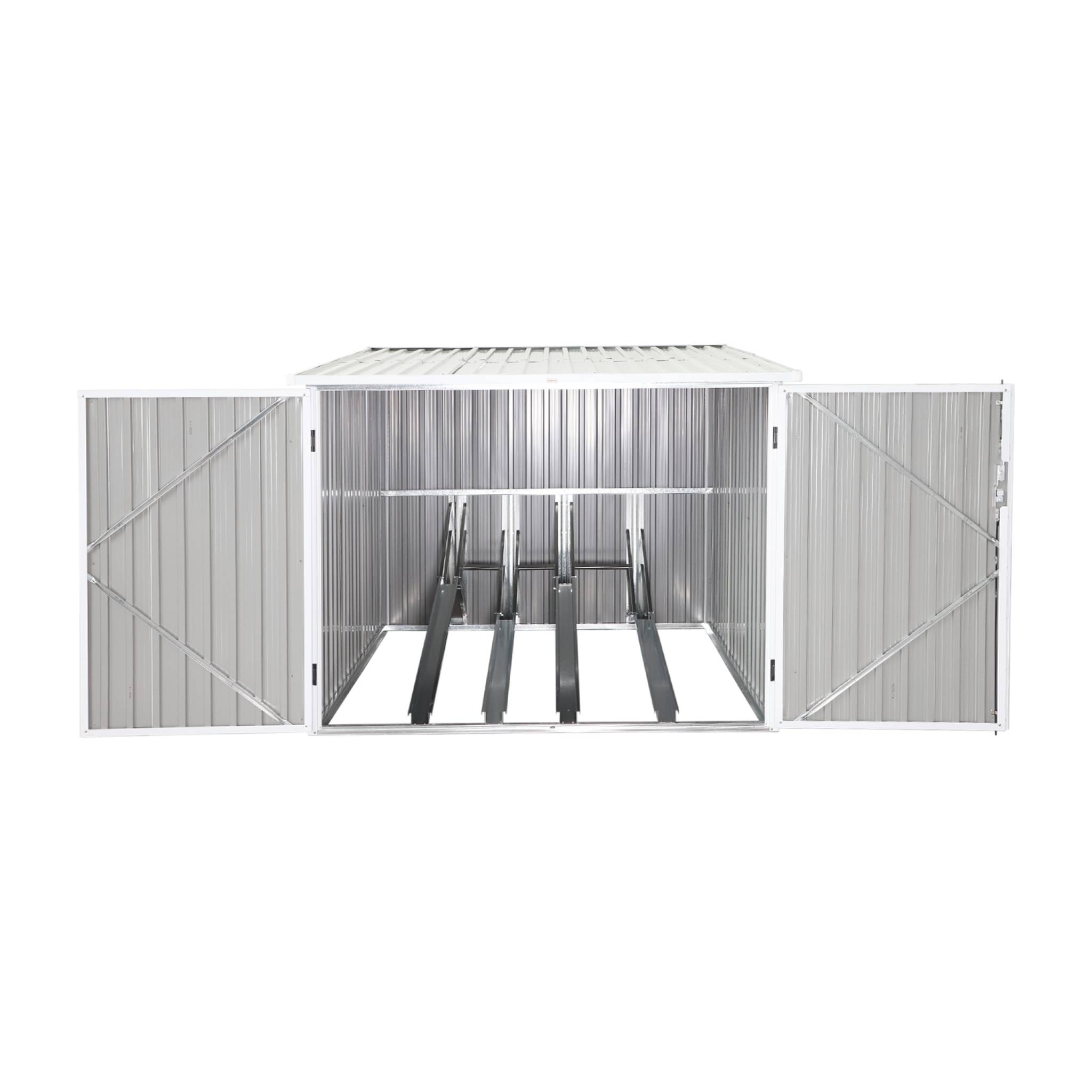 Abri à vélo acier galvanisé avec kit d'ancrage - 4 vélos NAVE