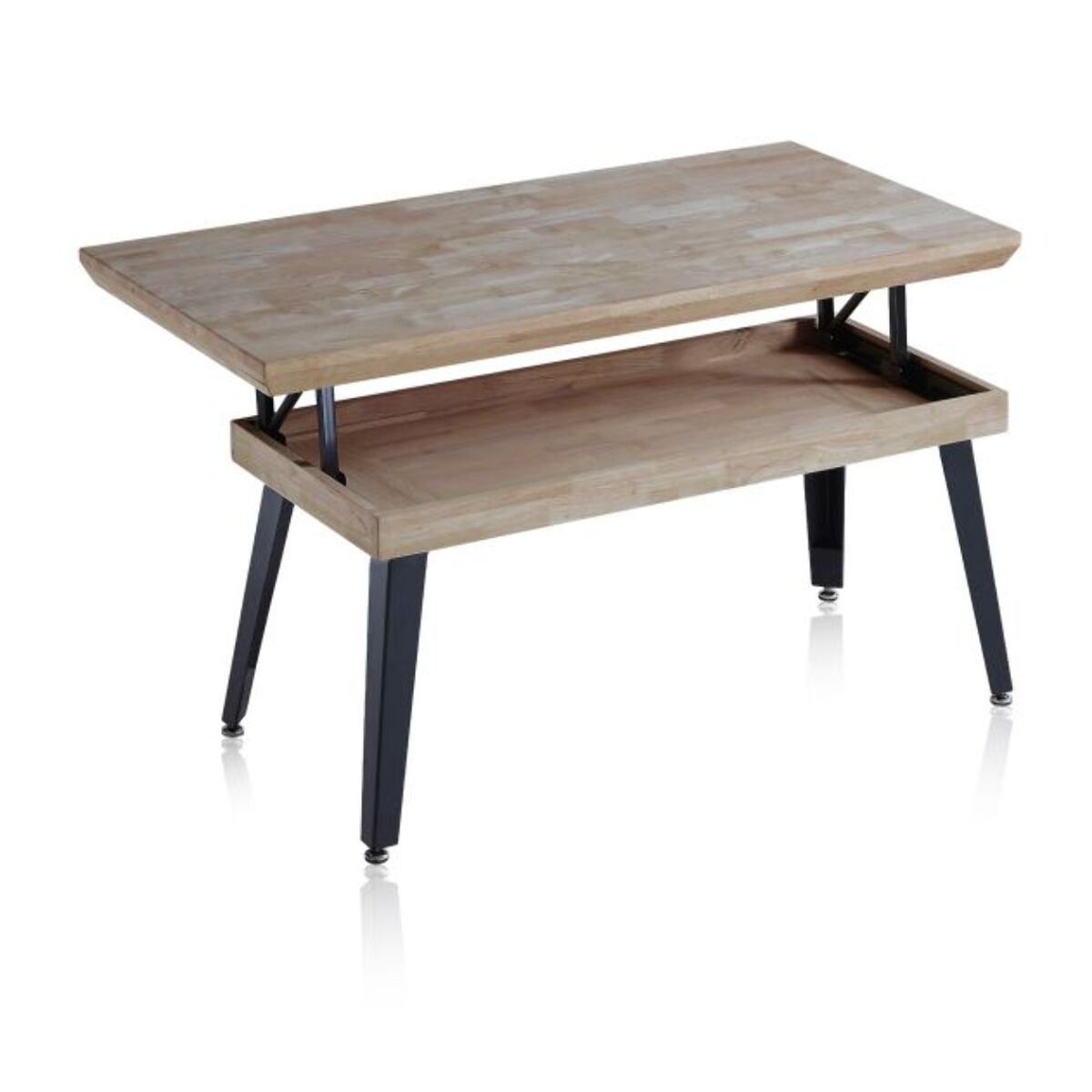 Mesa de centro elevable Berg Roble Honey - Negro