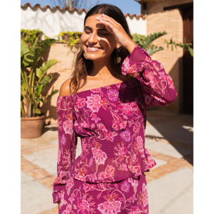 Blusa de mujer escote bardot