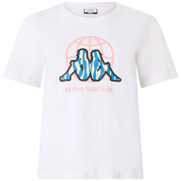 T-Shirts & Top Kappa Donna Logo Gaffa Bianco