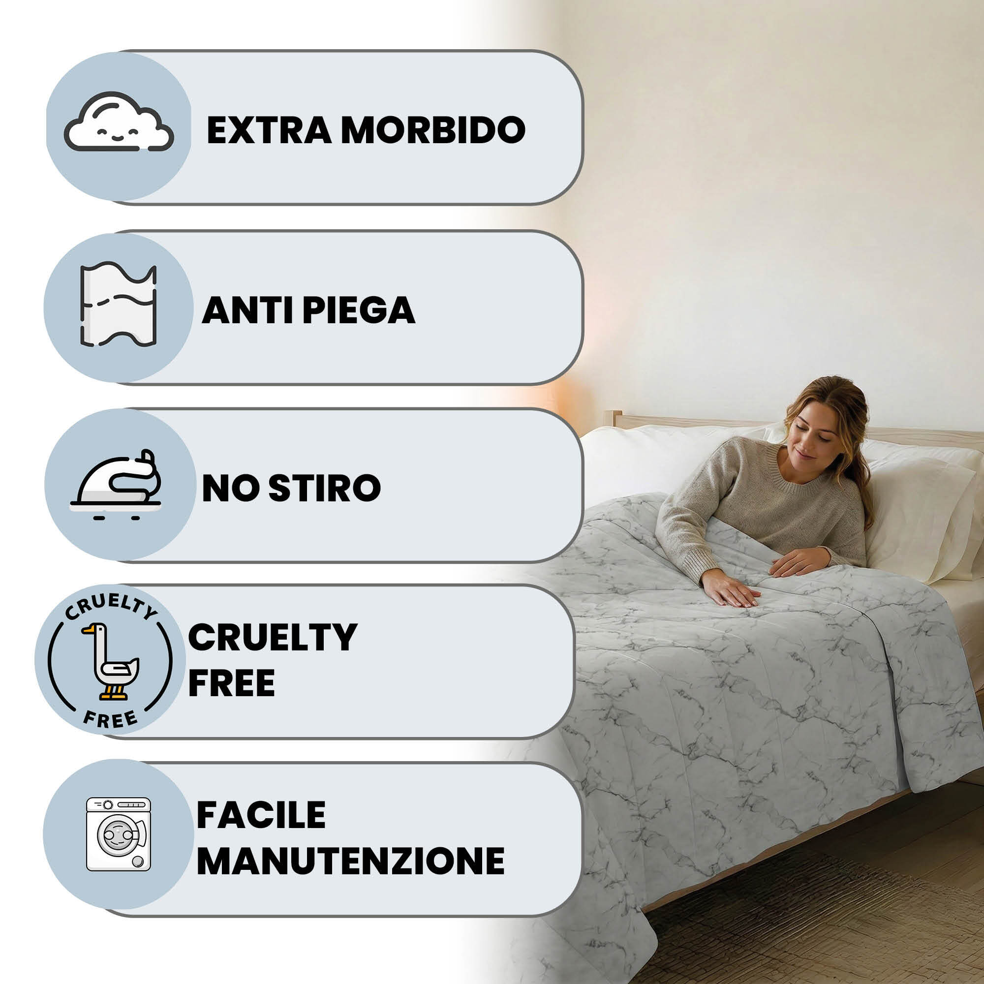 TRAPUNTINO ESTIVO BASIC, 100gr - Made in Italy - MATRIMONIALE