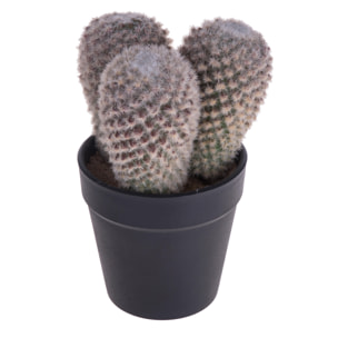 Cactus X 3 Con Vaso. Altezza 16 Cm - Pezzi 6 - 9,5X16X9,5cm - Colore: Altro - Bianchi Dino - Piante Artificiali