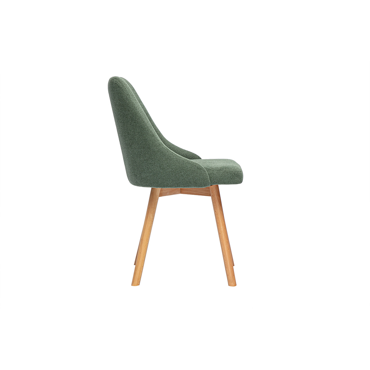 Chaises scandinaves en tissu chenille vert kaki et bois clair (lot de 2) HASTA
