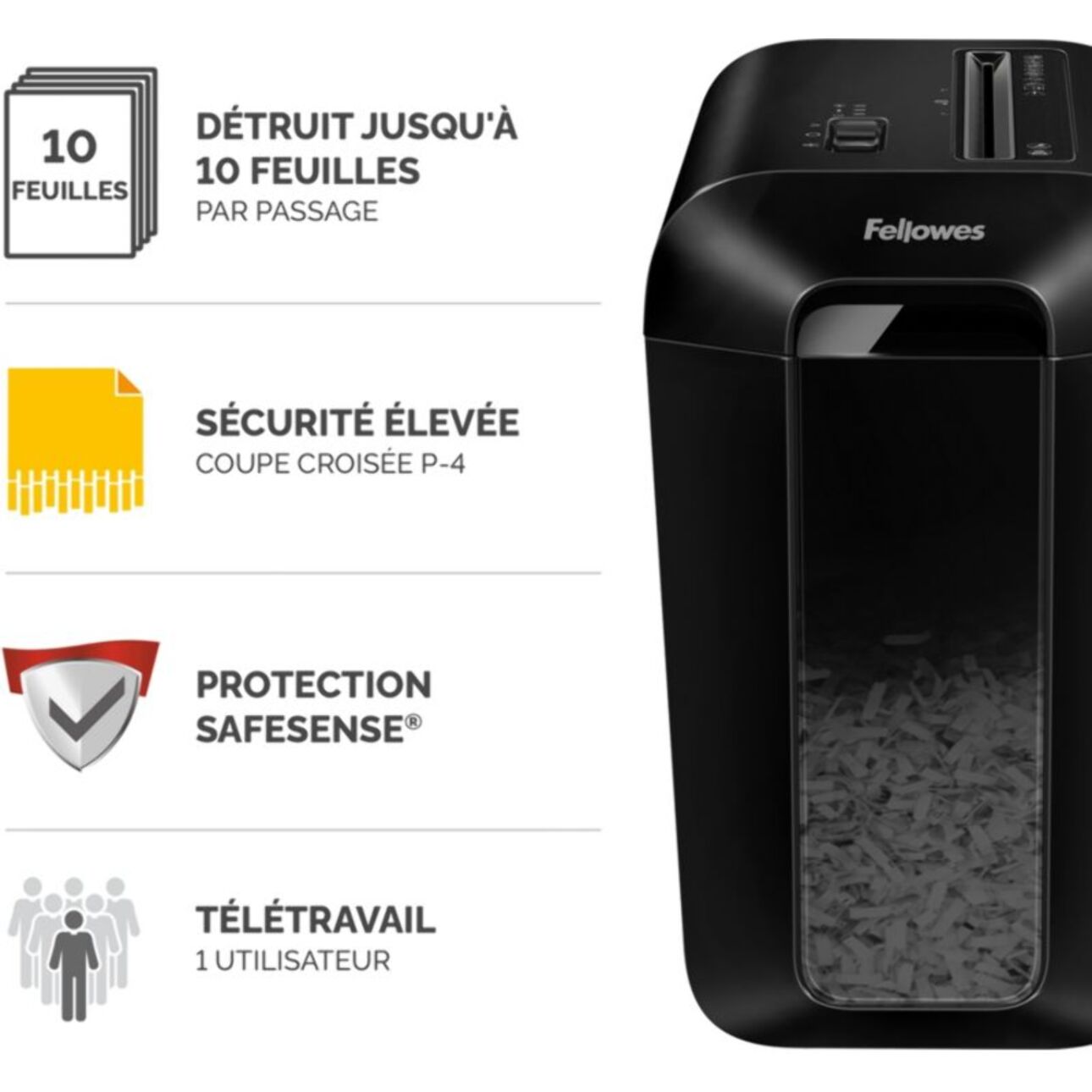 Destructeur FELLOWES MICROSHRED LX65 NOIR