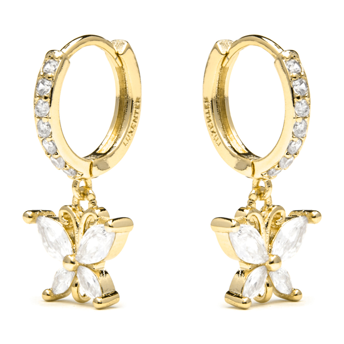 Pendientes acabado oro amarillo de 18k y Circonita Brillante
