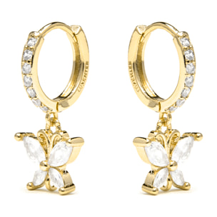 Pendientes acabado oro amarillo de 18k y Circonita Brillante