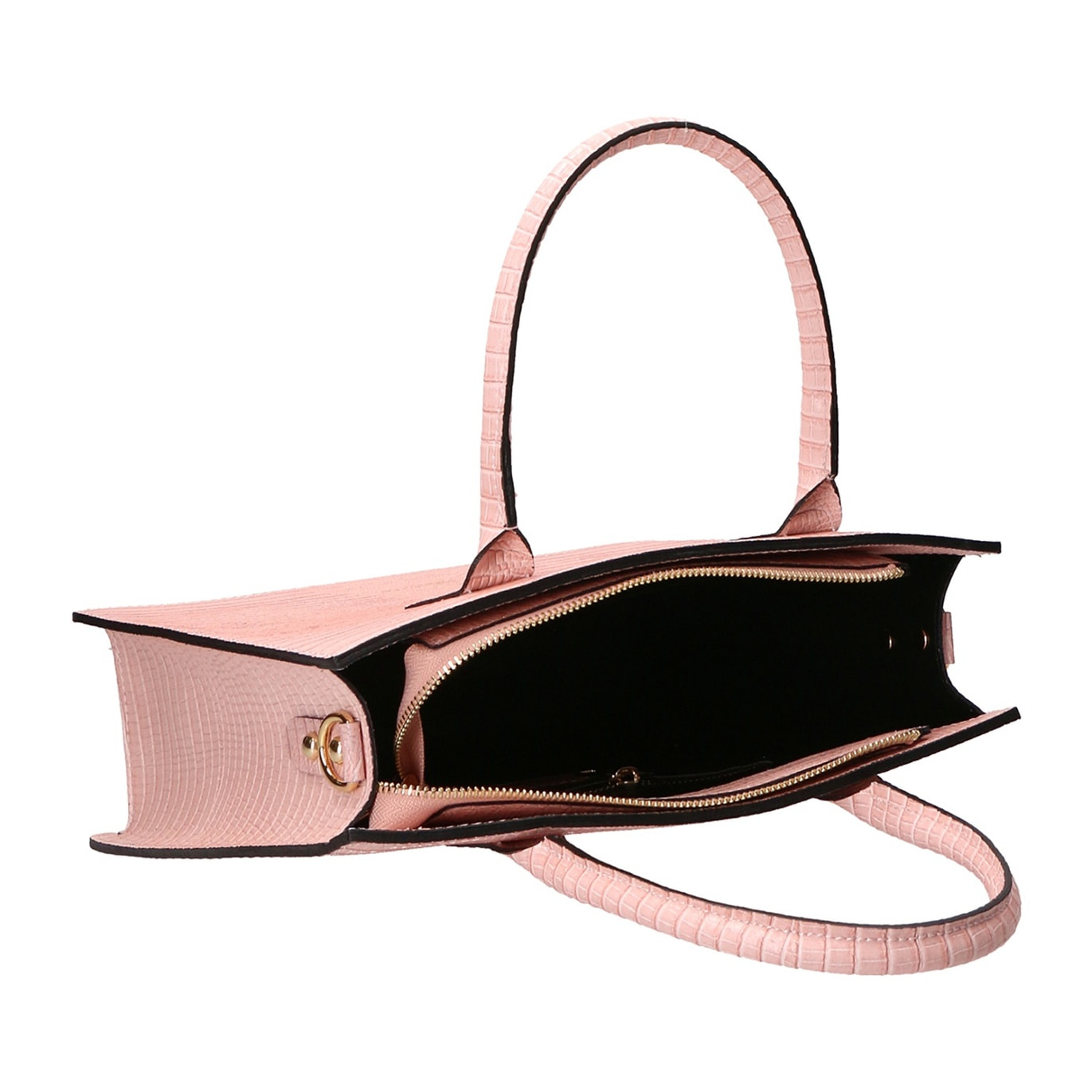 Borsa a mano da donna - Modello Giulia - Vera pelle effetto cocco - 30.0 x 28.0 x 10.0 cm